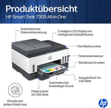 HP Smart Tank 7305 Multifunctionele Printer, Scanner, Kop..., Computers en Software, Ophalen of Verzenden, Nieuw