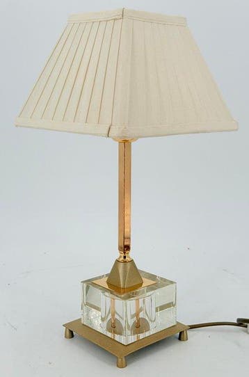 Lampe de table - Laiton, Cristal