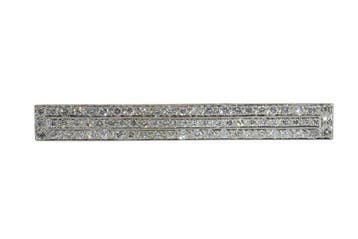 Broche Platina - Diamant - Vintage uit de jaren vijftig