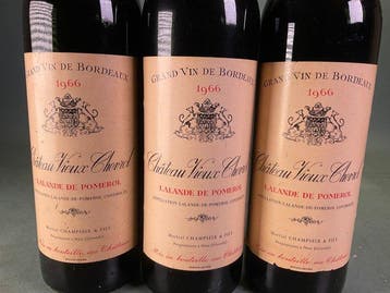 1966 Chateau Vieux Chevrol - Lalande-de-Pomerol - 3 Flessen, Nieuw