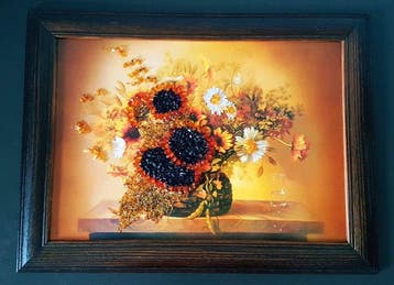 Barnsteen - Unique Amber picture Wall decoration - Home