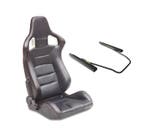 SIÈGE SEMI-BAQUET TYPE RS EN CUIR NOIR COUTURE ROUGE + FIXAT, Verzenden