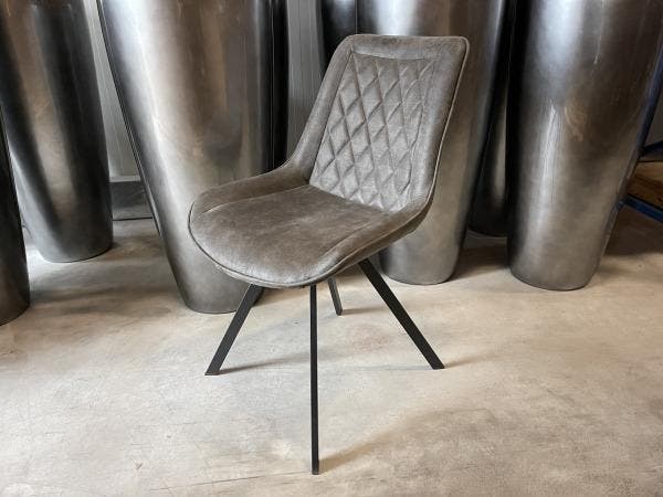 Veiling - Eetkamerstoel Diamond (set van 6) microleder - ant, Huis en Inrichting, Stoelen, Nieuw