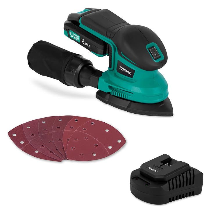 Accu multischuurmachine 20V – 2.0Ah | Incl. accu en, Doe-het-zelf en Bouw, Gereedschap | Schuurmachines, Nieuw, Verzenden