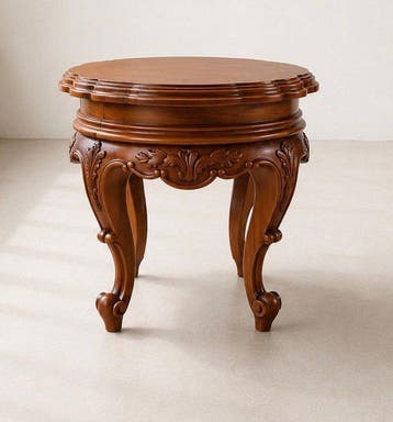 Neo-Baroque / Louis XV-inspired Carved wood stool side table