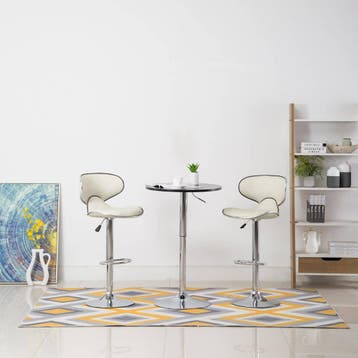 vidaXL Barkrukken 2 st kunstleer crèmekleurig, Verzenden