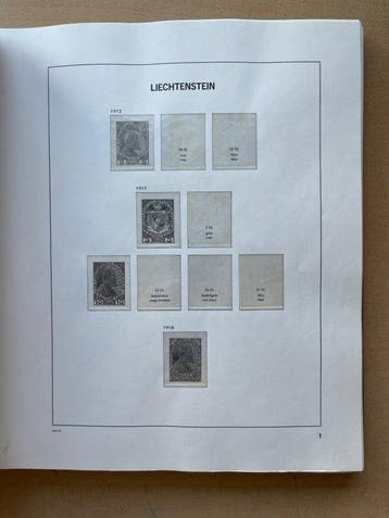 Liechtenstein - Davo Album Liechtenstein 1912 t/m 1974 met, Postzegels en Munten, Gestempeld