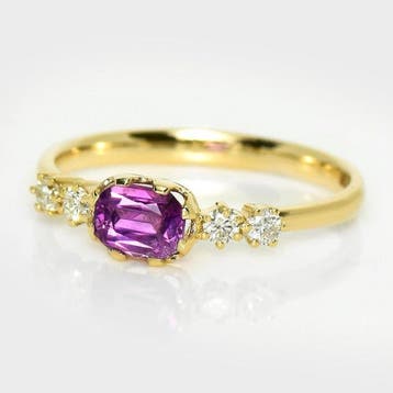 Sans prix de réserve - Bague - 14 carats GIA 0,64 ct Kashmir, Nieuw
