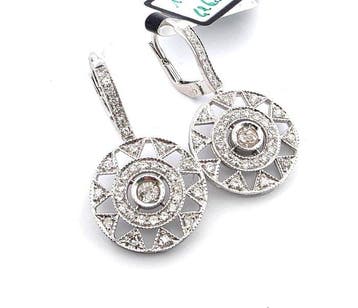 Oorbellen - 18 karaat Witgoud - 1.00ct. tw. Diamant, Nieuw
