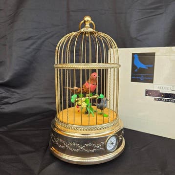 Automaton van een vogel in vogelkastje - Zwitserland -