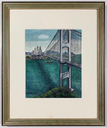 Double-sided Watercolour: Kurushima Kaikyo Bridge () -