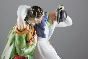 Herend - Beeldje, Festive Fiddler and Dancer - 22 cm -