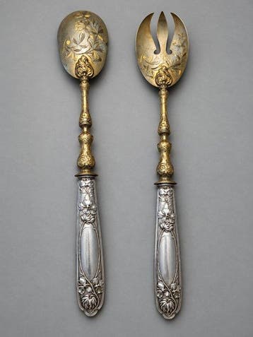 Saladebestek (2) - Zilver - 1850-1900