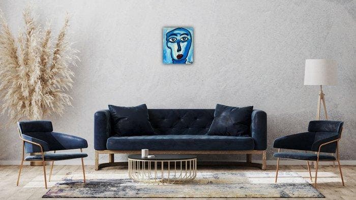 Peter Robert Keil - Blauer Kopf, Antiek en Kunst, Kunst | Schilderijen | Modern