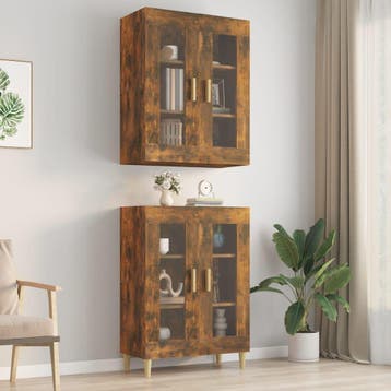 vidaXL Hangkast 69,5x34x90 cm gerookt eikenkleurig, Verzenden, Nieuw