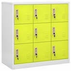 vidaXL Lockerkast 90x45x92,5 cm staal lichtgrijs en groen, Huis en Inrichting, Kasten | Overige, Verzenden, Nieuw