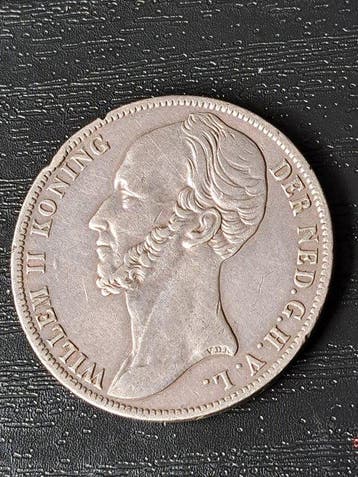 Nederland. Willem II. 1 Gulden 1846 Lelie Prima- (Zonder