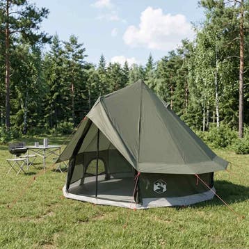 vidaXL Tipi Tent 4-persoons Leger Groen Polyester en Staal, Verzenden