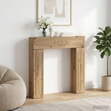 vidaXL Haardombouw Artisanaal eiken 102 x 18 x 100,5 cm, Verzenden, Nieuw