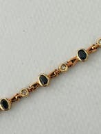 Armband - 18 karaat Geel goud Saffier - Diamant -, Nieuw