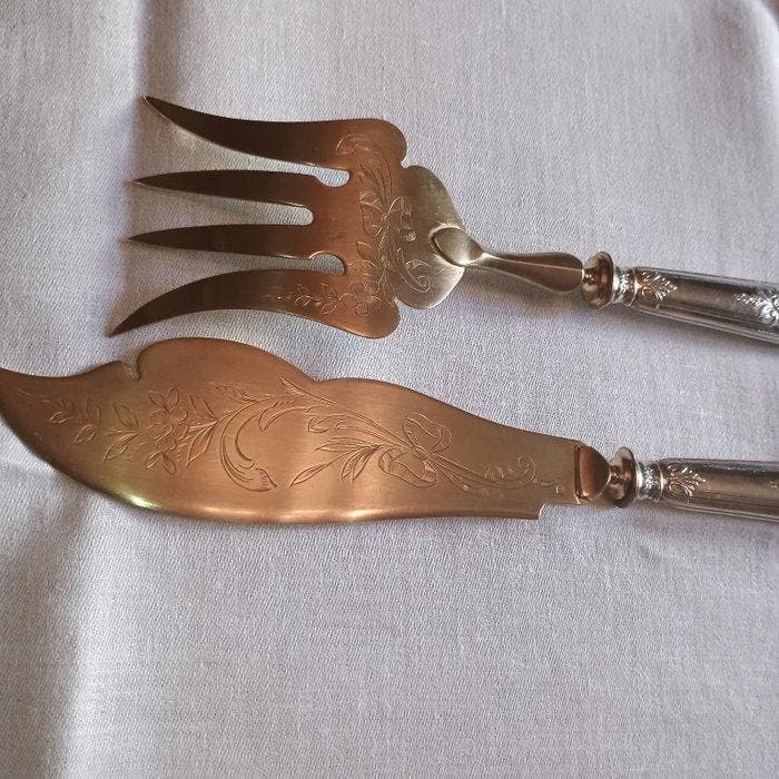 Couverts de service à légumes (2) - Argent 950 - Couvert de, Antiquités & Art, Antiquités | Argent & Or