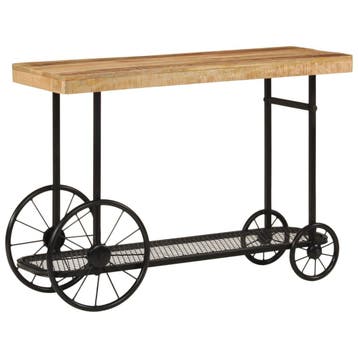 vidaXL Wandtafel 112x36x76 cm massief mangohout en ijzer, Verzenden