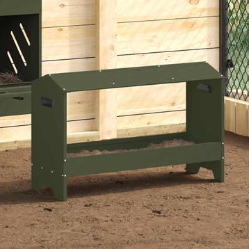 vidaXL Kippen voederbak Olijf Groen 81 x 32 x 53,5 cm, Verzenden, Nieuw