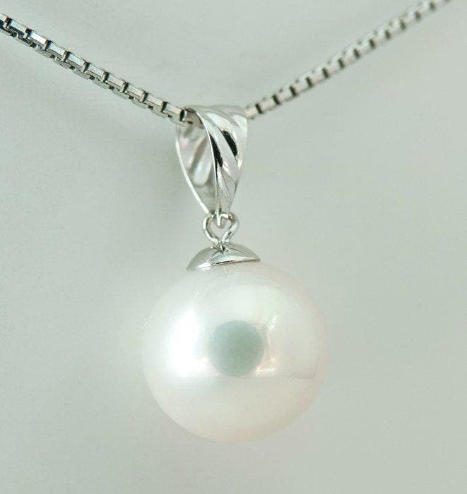 Sans prix de réserve - Pendentif - 18 carats Or blanc Perle, Handtassen en Accessoires, Antieke sieraden
