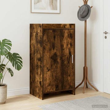 vidaXL Schoenenkast Gerookt eiken 48 x 36 x 92 cm Bewerkt, Verzenden
