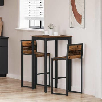vidaXL Staande Bartafel Bewerkt hout Vierkant, Maison & Meubles, Tables | Tables à manger, Verzenden
