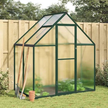 vidaXL Tuinkas met basisframe 169x114x195 cm aluminium groen, Verzenden