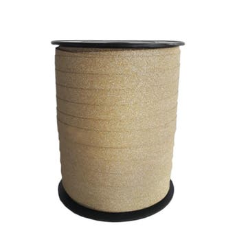 5m glitter goud sierlint - krullint - cadeau versiering, Ophalen of Verzenden