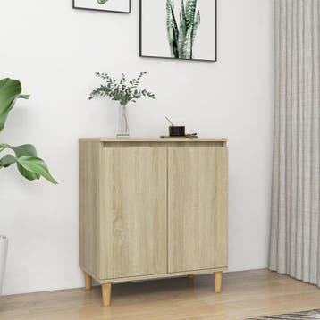 vidaXL Dressoir met houten poten 60x35x70 cm bewerkt hout, Huis en Inrichting, Kasten | Dressoirs, Verzenden, Nieuw