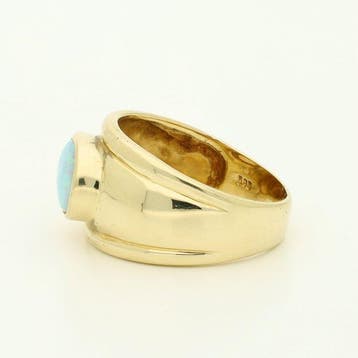 Bague - 14 carats Or jaune - 0.99ct. tw. Opale, Nieuw