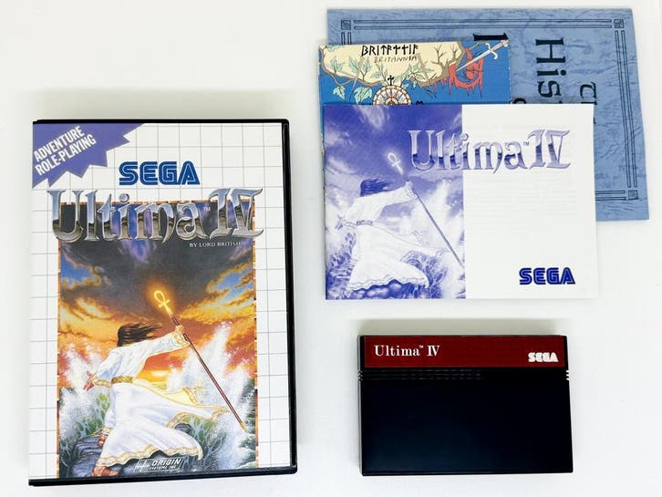 Sega Master System - Ultima IV + Map & The History Of Britan, Games en Spelcomputers, Games | Sega, Gebruikt, Verzenden