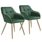 tectake Eetkamerstoel Marilyn, fluweellook, gecapitonneerd -, Verzenden, Nieuw