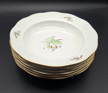 Herend - Service de table - Hagebutte 6 x assiettes à soupe