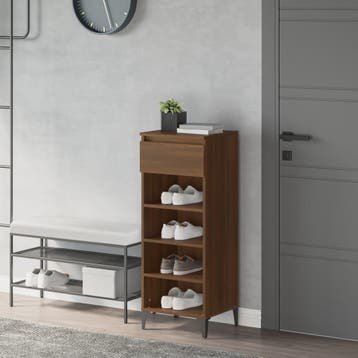 vidaXL Schoenenrek 40x36x105 cm bewerkt hout bruin, Verzenden, Nieuw
