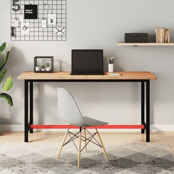 vidaXL Werkbank 150x55x81,5 cm massief beukenhout en metaal, Verzenden