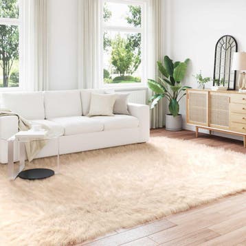 vidaXL Tapijt van imitatie schapenvacht TAFALLA Beige 200 x, Verzenden
