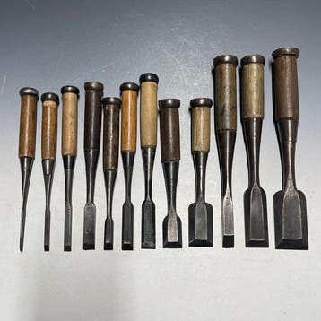 Tataki Oire Nomi | Bench Chisels Heavy, Standard Set w/ Roll