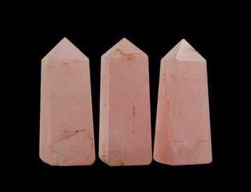 Gepolijste Matenmix Roze rozenkwarts Obelisktoren - India -