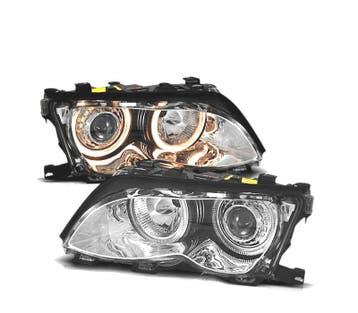 PHARES BMW E46 01-05 ANGEL EYES CHROMÉ, Verzenden