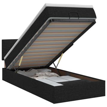 vidaXL Ottoman bed met matras met hoofdeinde Zwart 90 x 200, Verzenden