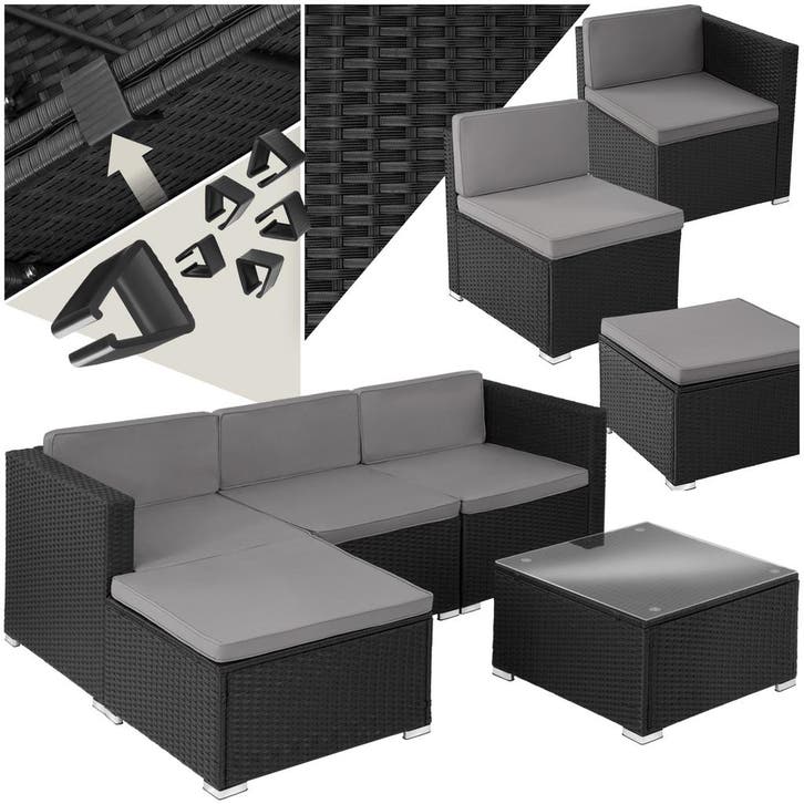 Wicker lounge Lignano - zwart, Tuin en Terras, Tuinsets en Loungesets, Verzenden