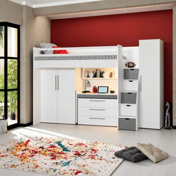 Almila Neo Complete Kinderkamer Set Hoogslaper met Bureau en, Nieuw