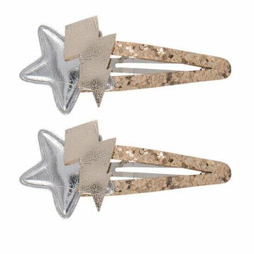 Haarspeld Klikklak 5cm - Ster Bliksem - Zilver Goud - Set
