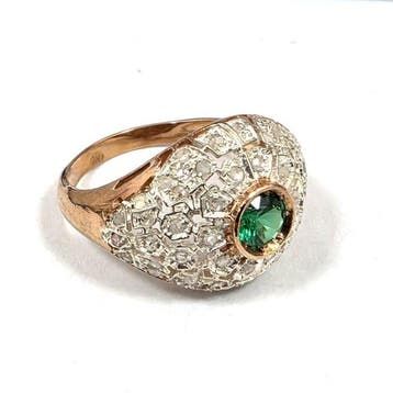 Zonder minimumprijs - Ring - 9 kt. Roségoud, Zilver Spinel -, Nieuw