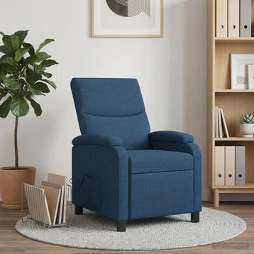 vidaXL Massage Relaxstoel Blauw Stof, Verzenden