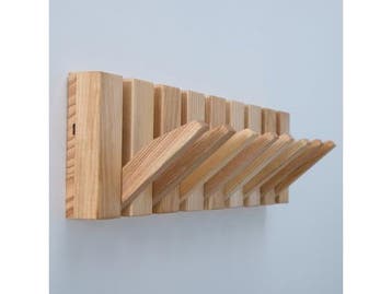 Veiling - Urban State piano wandkapstok essenhout 8 haken, Huis en Inrichting, Nieuw